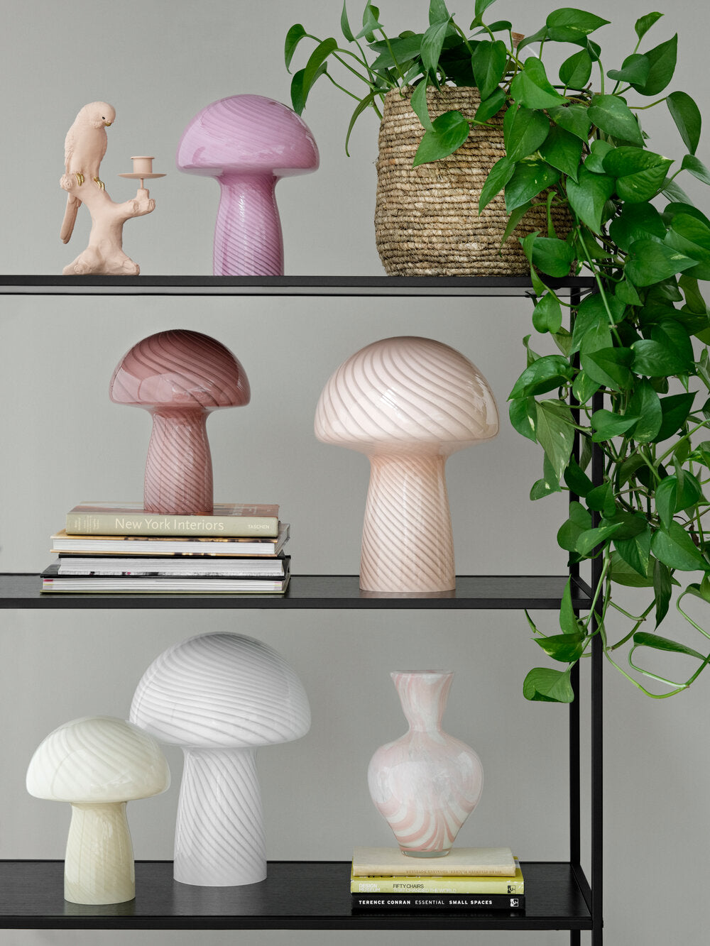 Mushroom bordlampe, hvid - H32 cm.